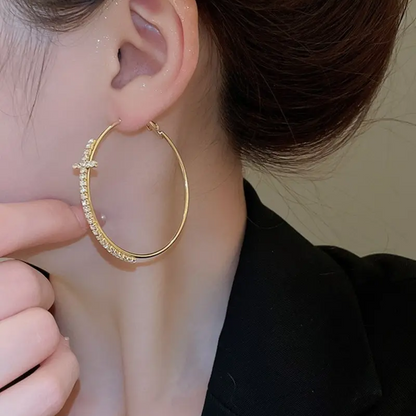 Dainty Cross Hoop Earrings
