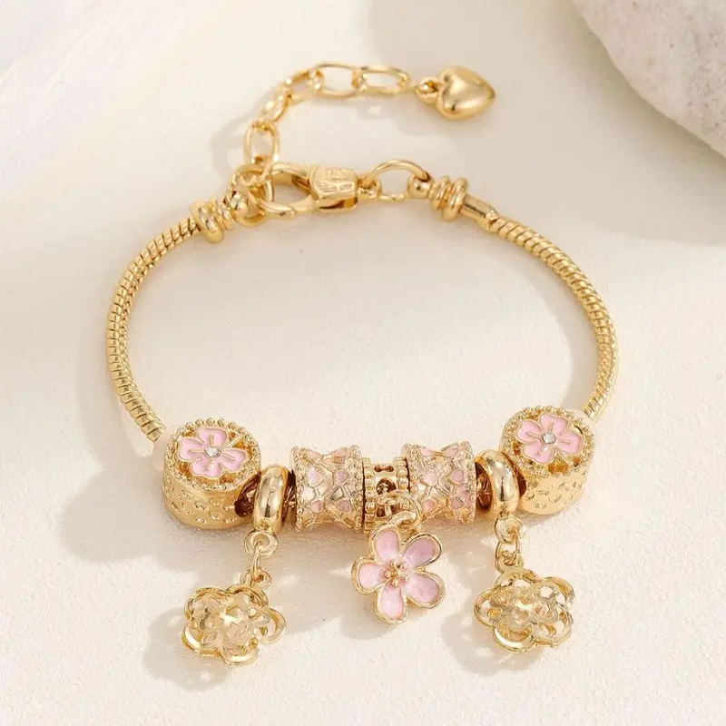 Floral Rhinestone Bracelet
