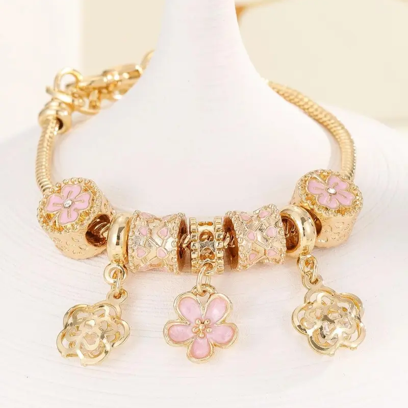 Floral Rhinestone Bracelet