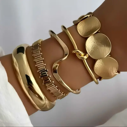 5pc Vintage Geometric Bracelet Set
