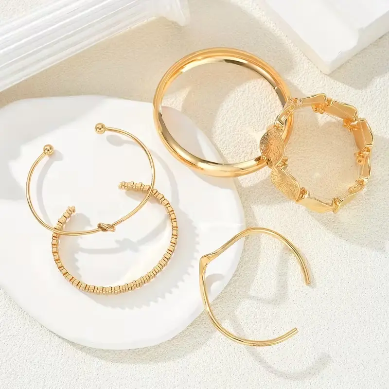 5pc Vintage Geometric Bracelet Set