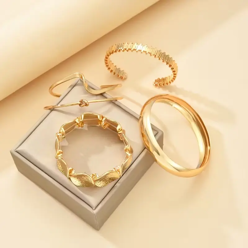 5pc Vintage Geometric Bracelet Set