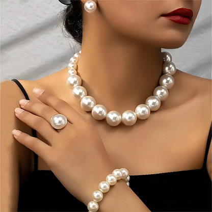 5pc Vintage Pearl Jewelry Set