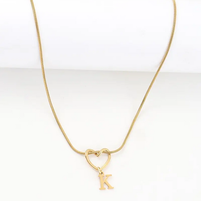 Heart Initial Pendant Necklace