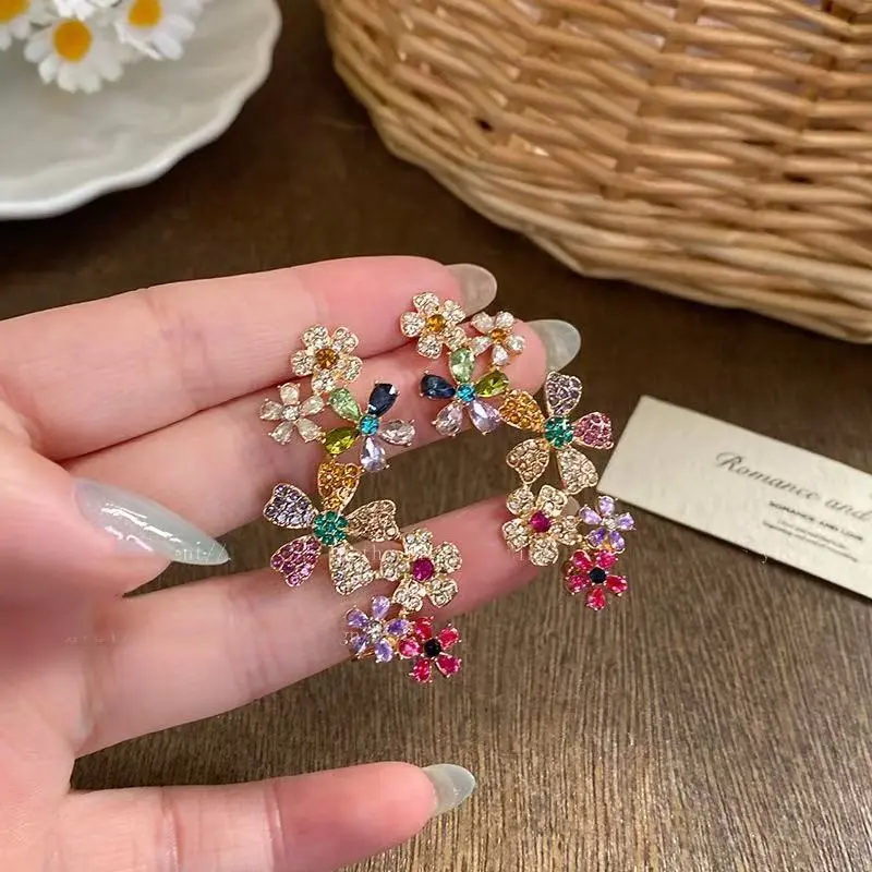 Color Block Flower Earrings