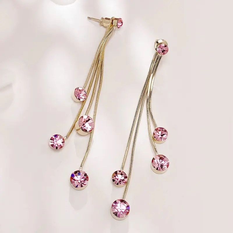 Long Tassel Stud Earrings