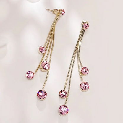 Long Tassel Stud Earrings