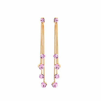 Long Tassel Stud Earrings