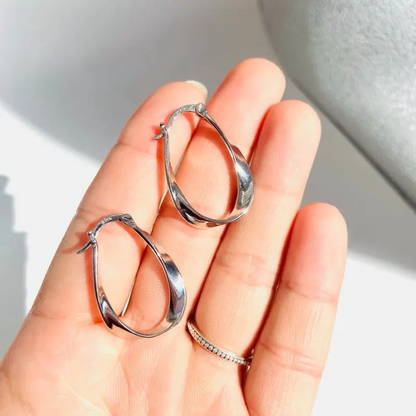 Mobius Twist Hoop Earrings