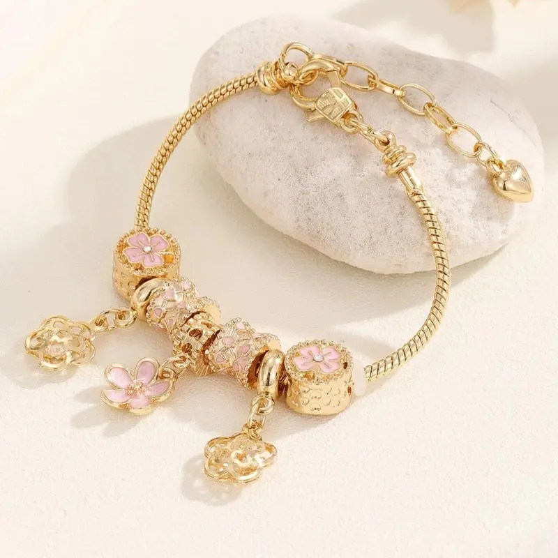 Exquisite Floral Rhinestone Bracelet