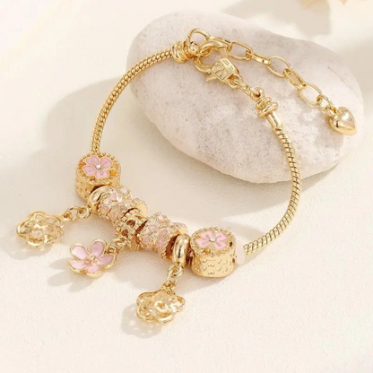 Exquisite Floral Rhinestone Bracelet