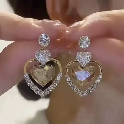 Triple Heart Earrings