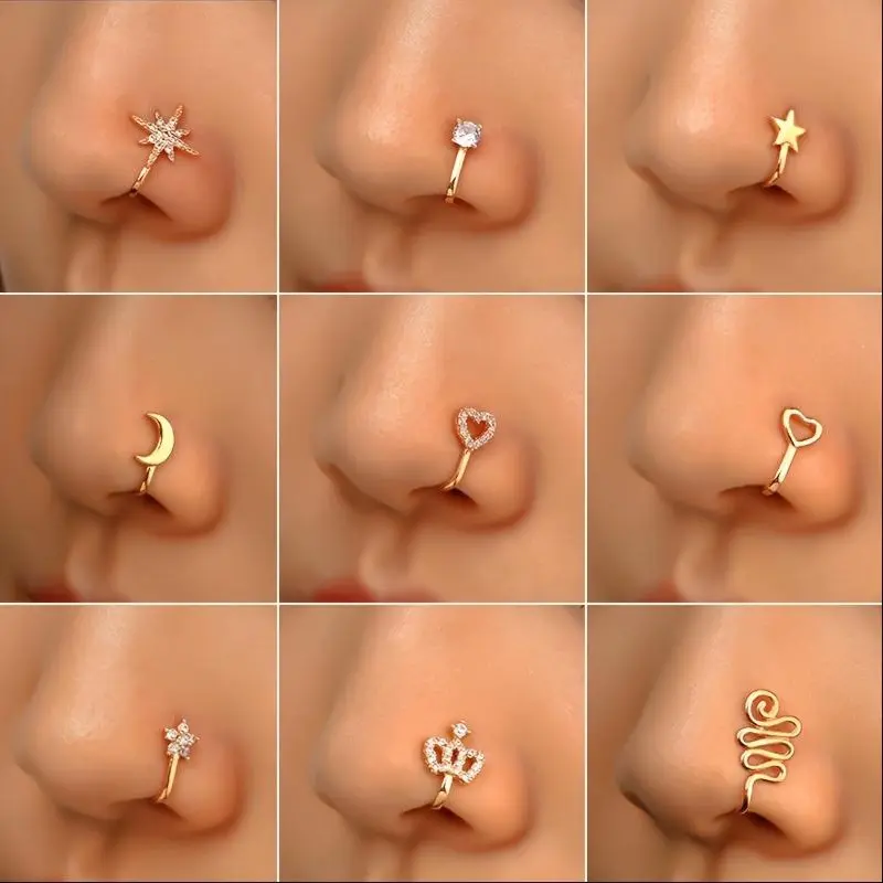9pc Nose Ring Set