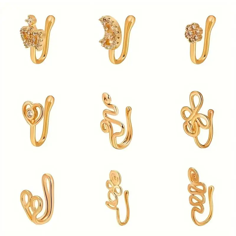 9pc Nose Ring Set