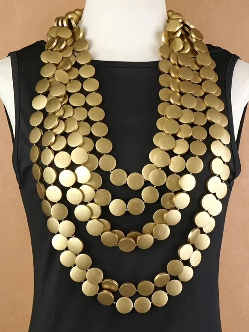 Layered Gold Circles Necklace