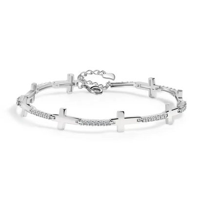 Moissanite Cross Bracelet