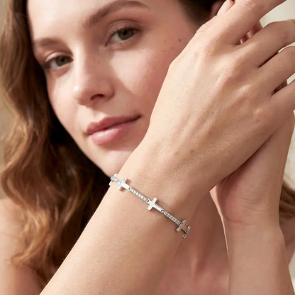 Moissanite Cross Bracelet