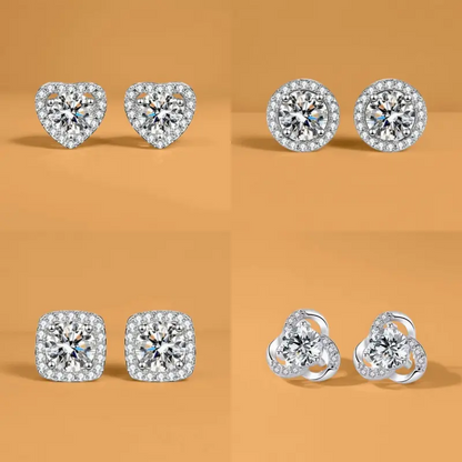 4 Pair 8pc Sparkly Zirconia Earrings Set