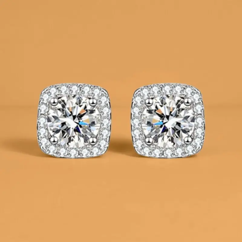 4 Pair 8pc Sparkly Zirconia Earrings Set