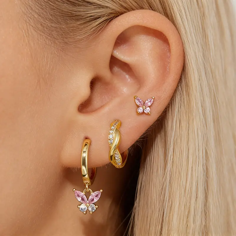 3pc Butterfly Earring Set