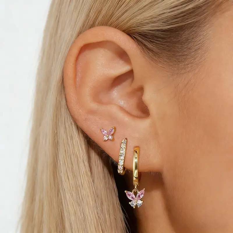 3pc Butterfly Earring Set