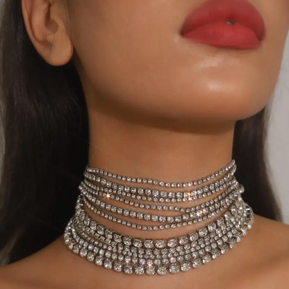 Elegant Rhinestone Choker Necklace