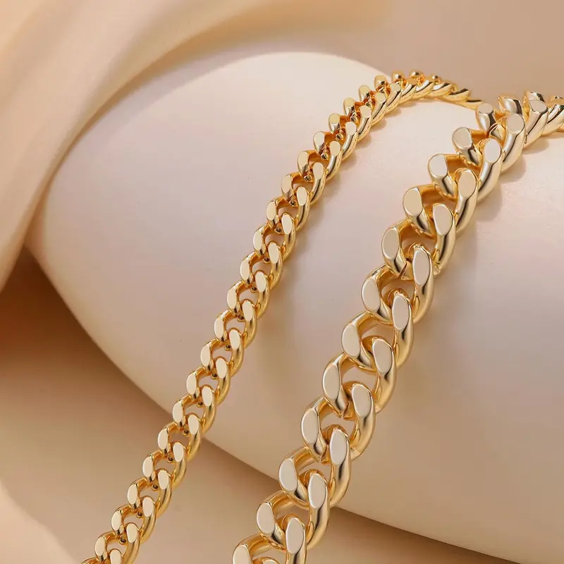 2pc Chunky Cuban Anklets