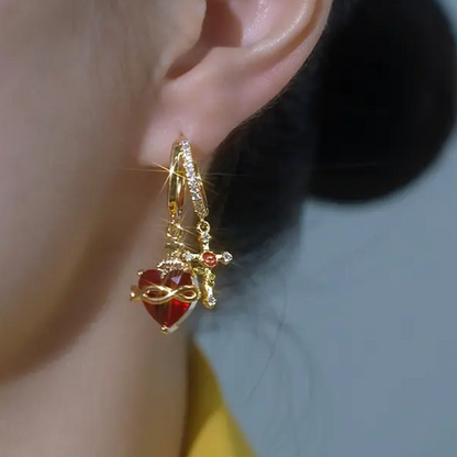 Heart Cross Earrings