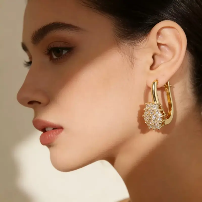 Diamond Sunflower Earrings