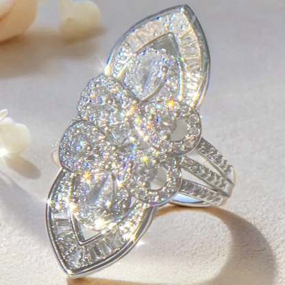 Exquisite Shiny Flower Ring