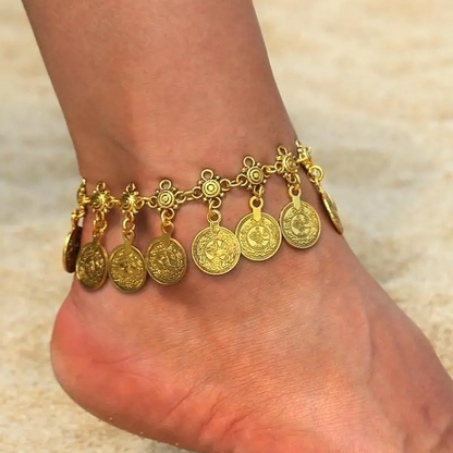 Vintage Round Charm Anklet