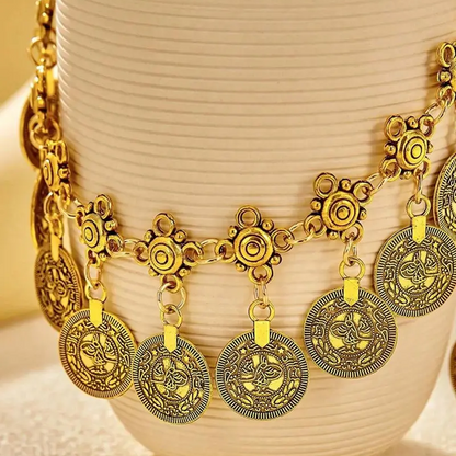 Vintage Round Charm Anklet