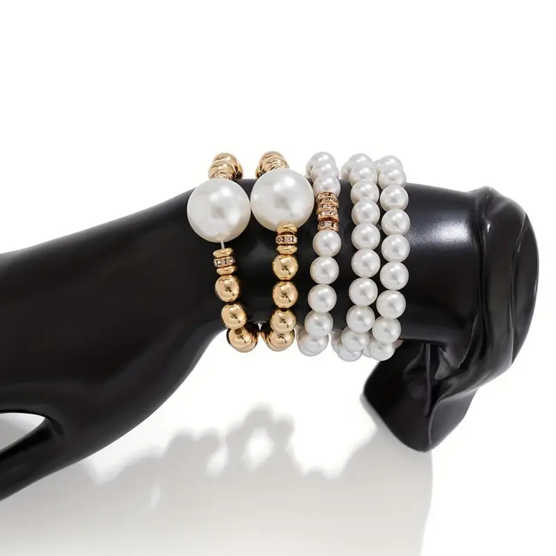 Chunky Pearl Beaded Bracelet Set