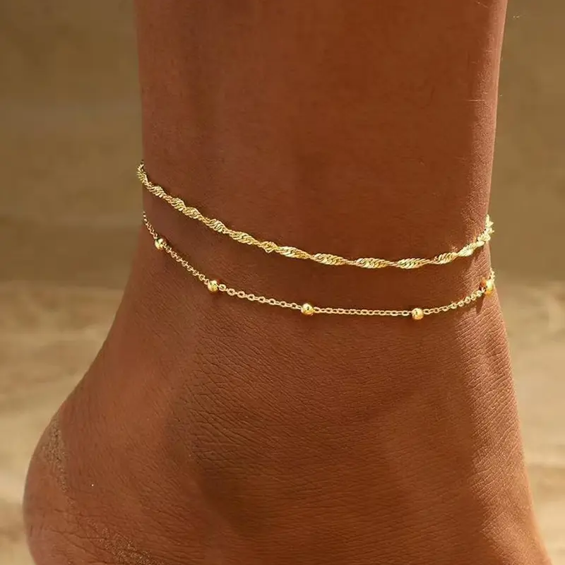 2pc Dainty Thin Anklets