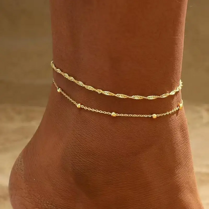 2pc Dainty Thin Anklets
