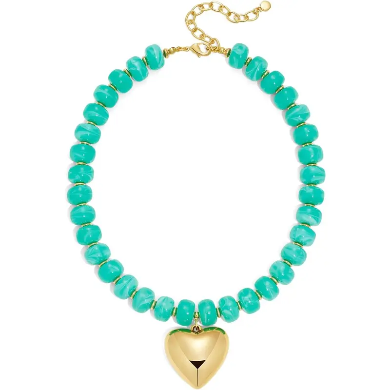 Chunky Bead Heart Necklace