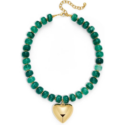 Chunky Bead Heart Necklace
