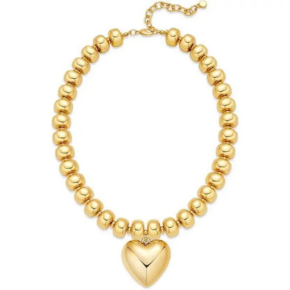 Chunky Bead Heart Necklace