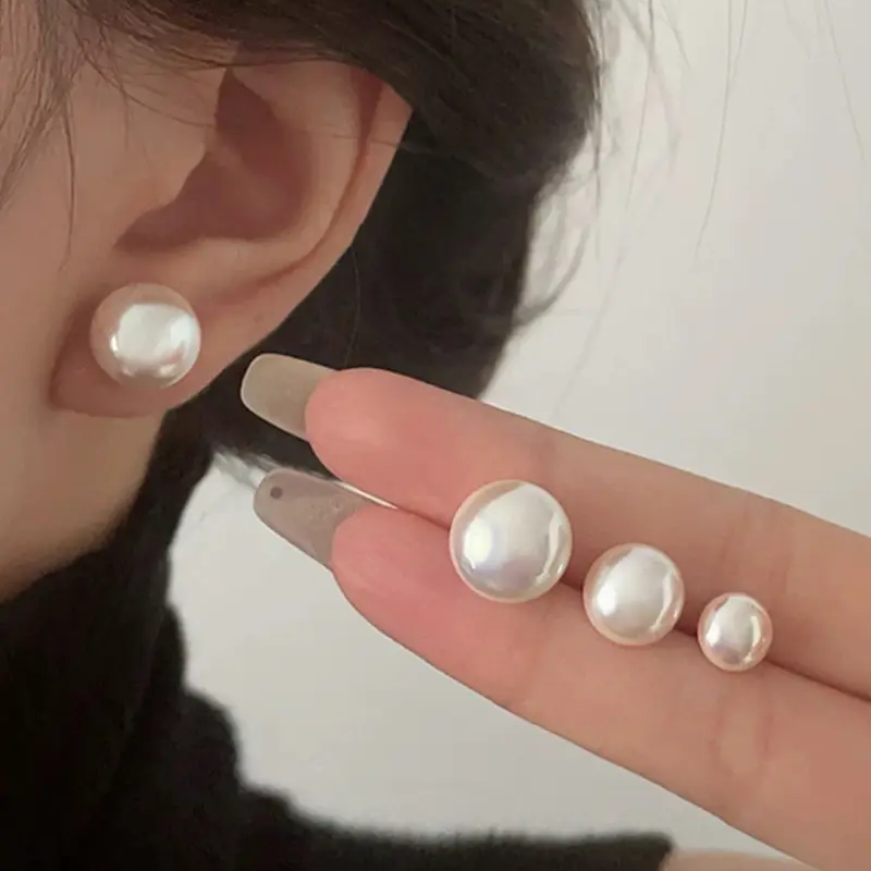 3 Pair Elegant Pearl Stud Earrings Set