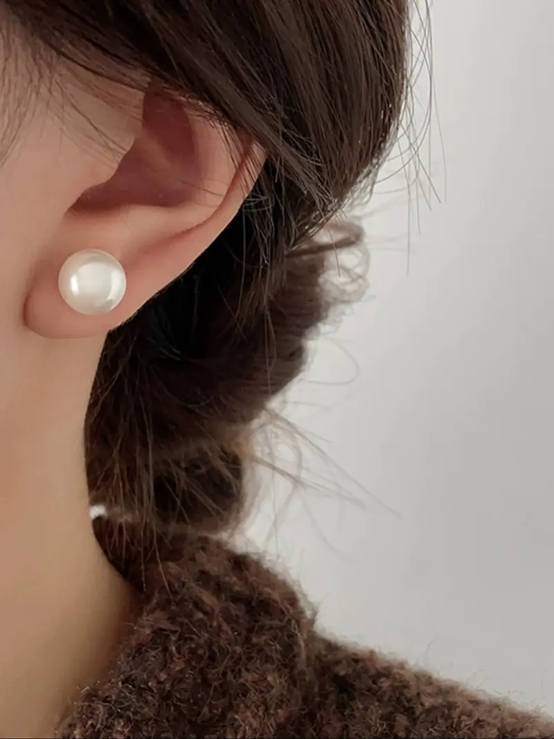 3 Pair Elegant Pearl Stud Earrings Set