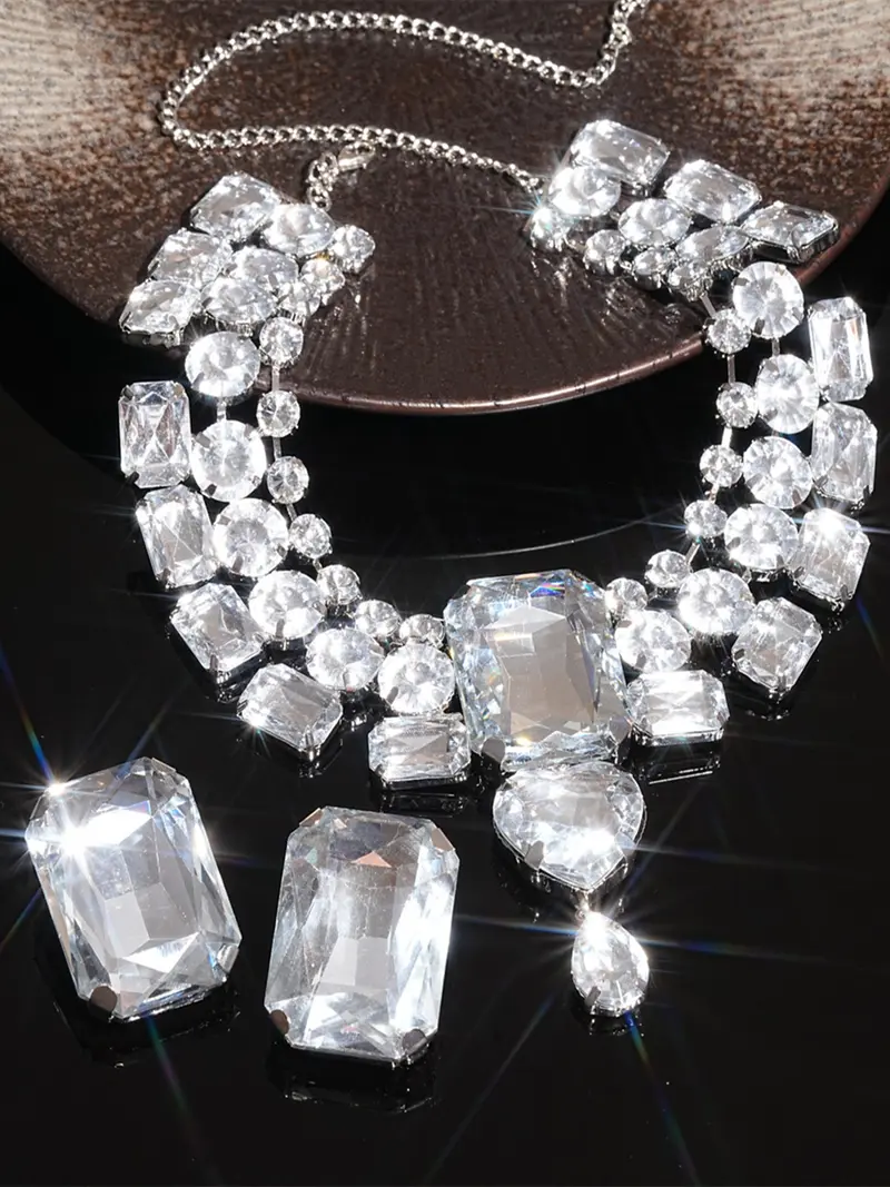 Geometric Colorful Necklace & Earrings Set
