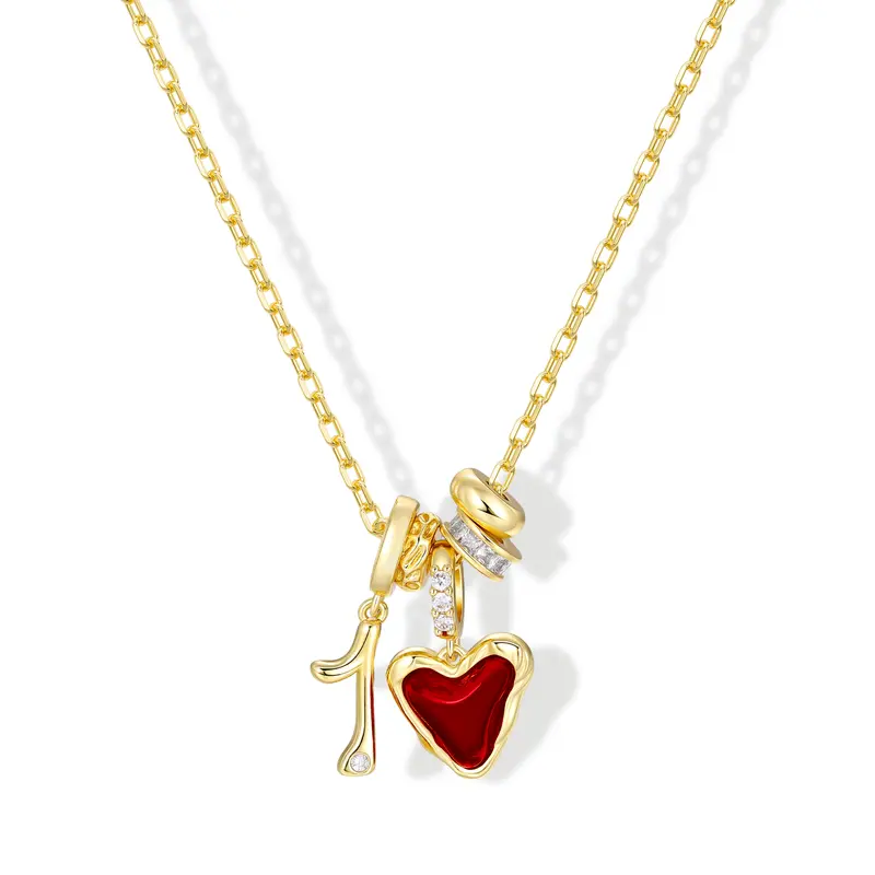 Numeric Birthstone Charm Necklace