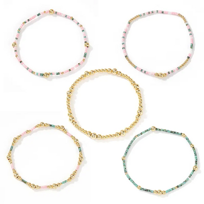 5pc Boho Beaded Bracelets