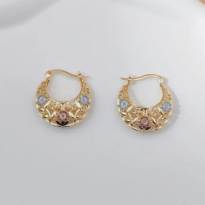 Vintage Flower Hoop Earrings