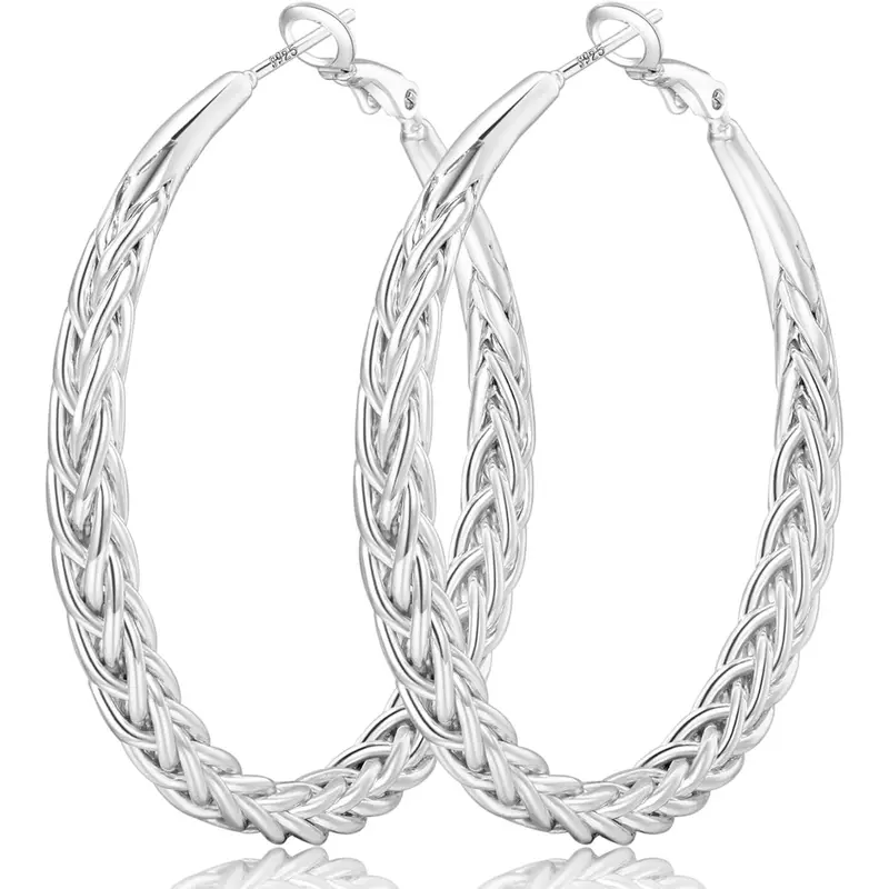 Twisted Braided Hoop Earrings