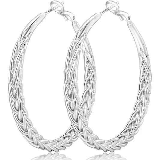 Twisted Braided Hoop Earrings