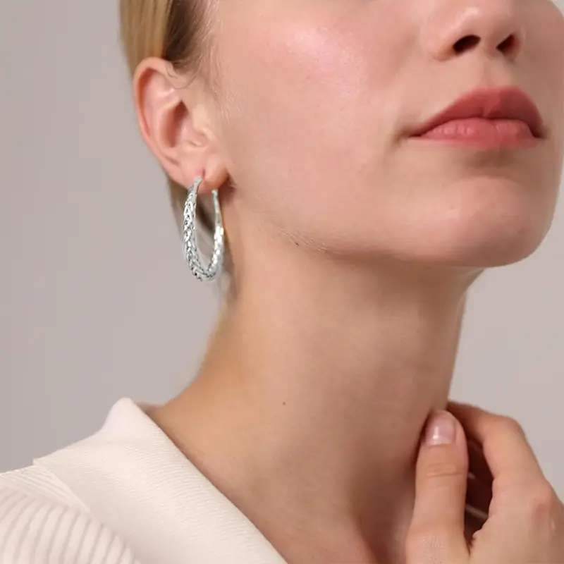 Twisted Braided Hoop Earrings