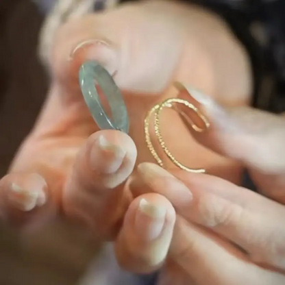 Ice Jade Inlaid Ring
