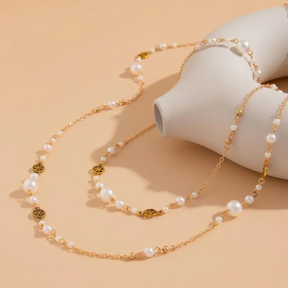 Long Layered Pearl Necklaces
