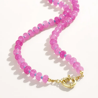 Boho Beaded Stone Necklace